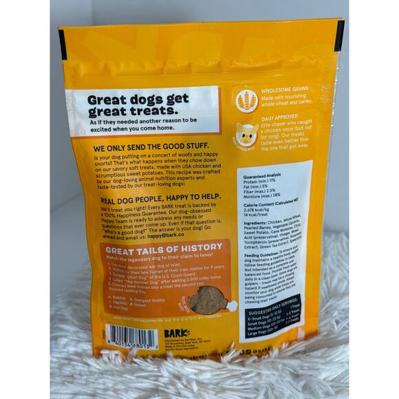 Dog Treat Bark Clucky Soft Bakes Cheese Recipe with Chickpeas NWT  4oz - Picture 2 of 2